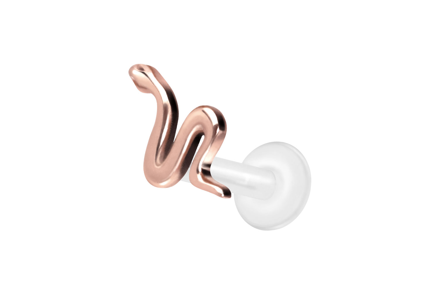 PTFE Labret Piercing mit Innengewinde + Titan-Aufsatz SCHLANGE